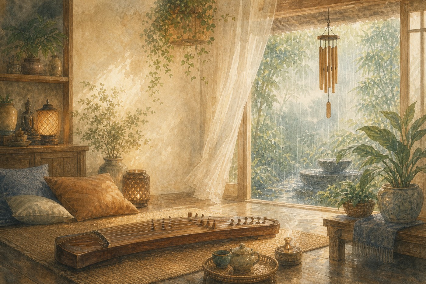 Original Plearnprai watercolour for 4 · Sound, Music and Quiet