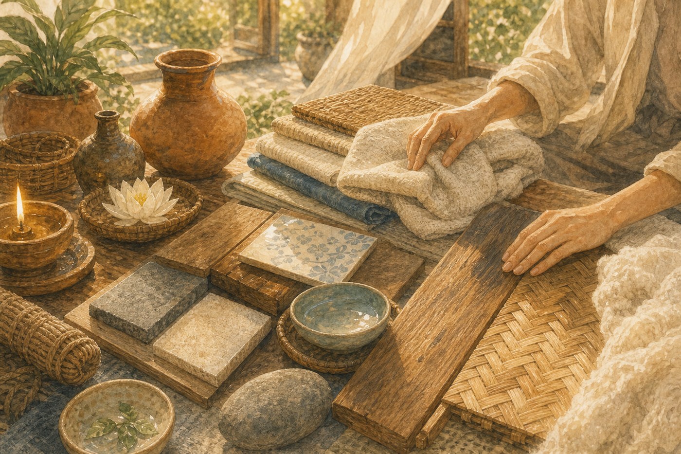 Original Plearnprai watercolour for 6 · Surfaces, Materials and Touch