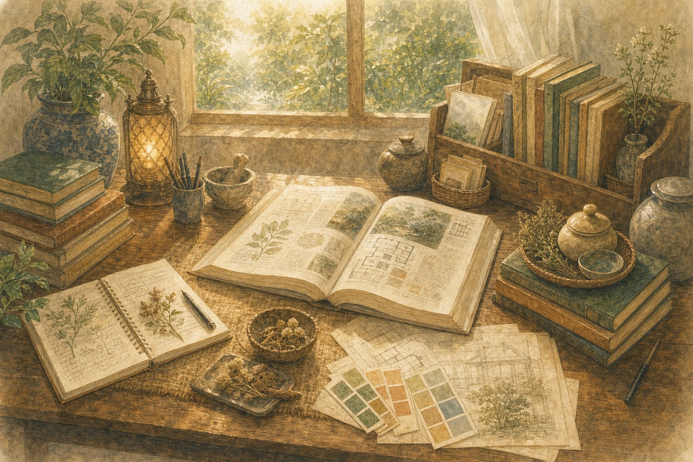 Original Plearnprai watercolour for Sources and Further Reading