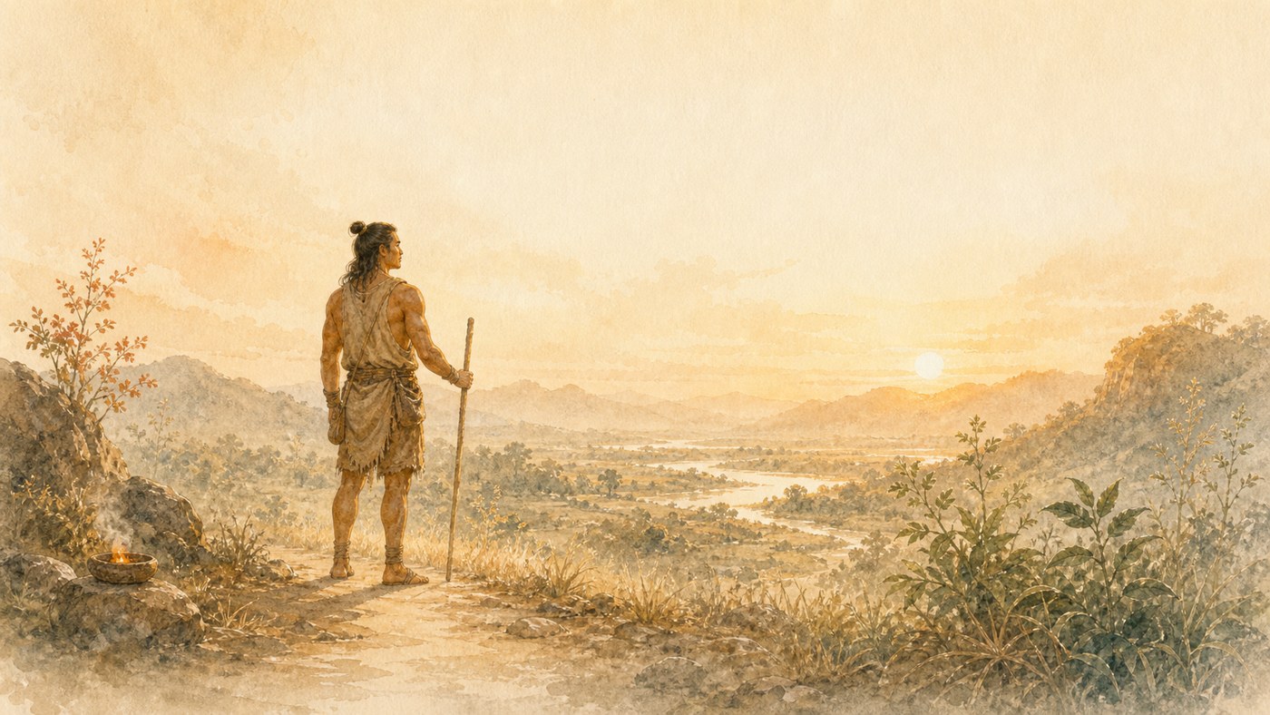 1 · The Story of Our Fire — original Plearnprai watercolour illustration