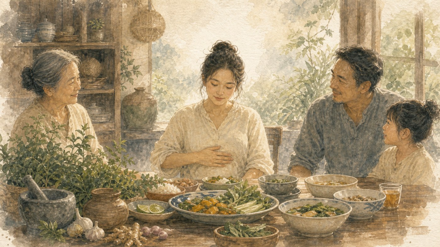 Original Plearnprai watercolour for 1 · Why Food and the Elements Matter in Thai Life