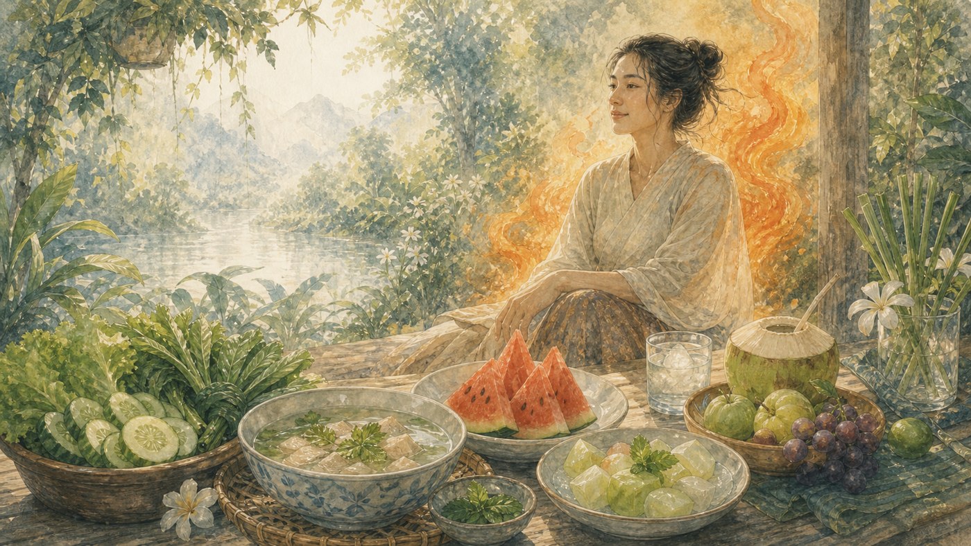 Original Plearnprai watercolour for 5 · Meals through the Fire Portrait