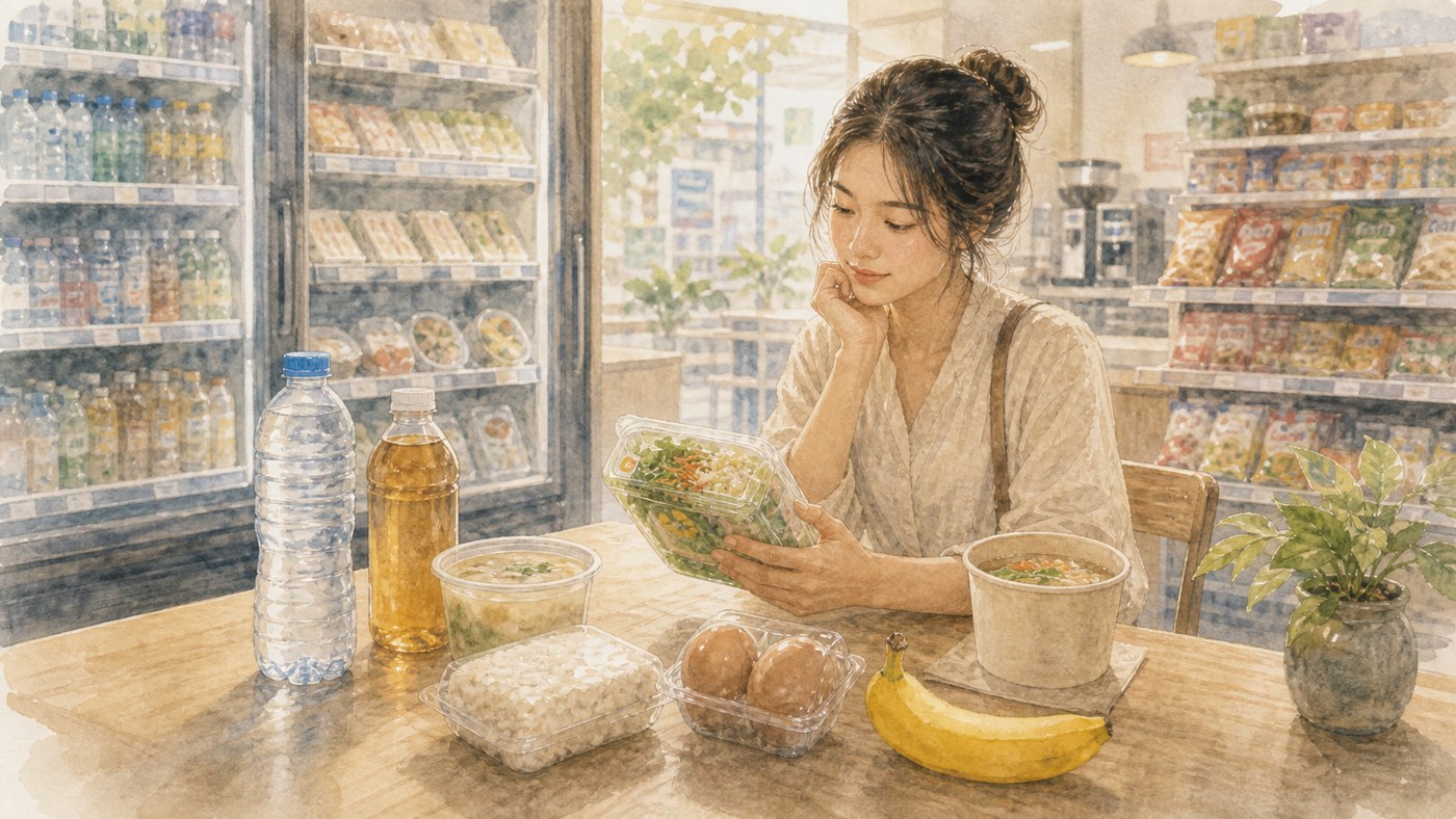 Original Plearnprai watercolour for 12 · Convenience Shops: Care within Limited Choices