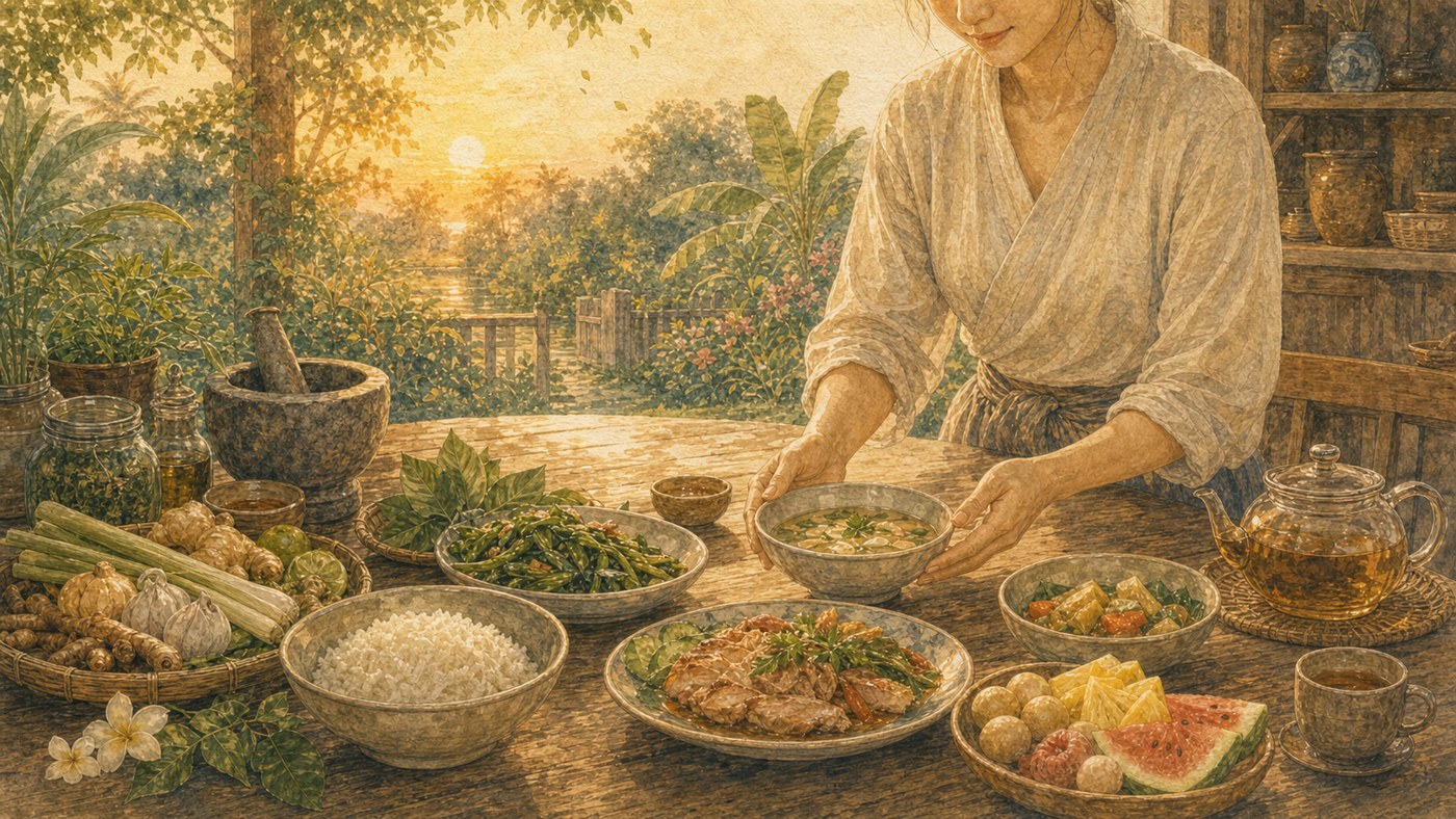 Original Plearnprai watercolour for Closing — The Care We Bring to Every Meal