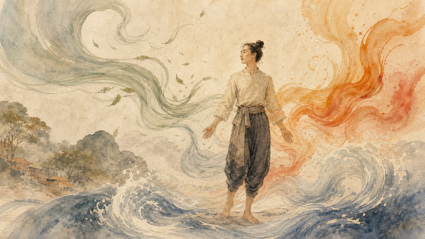 Original Plearnprai watercolour for Chapter 1 — How Mixed Qualities Work Together