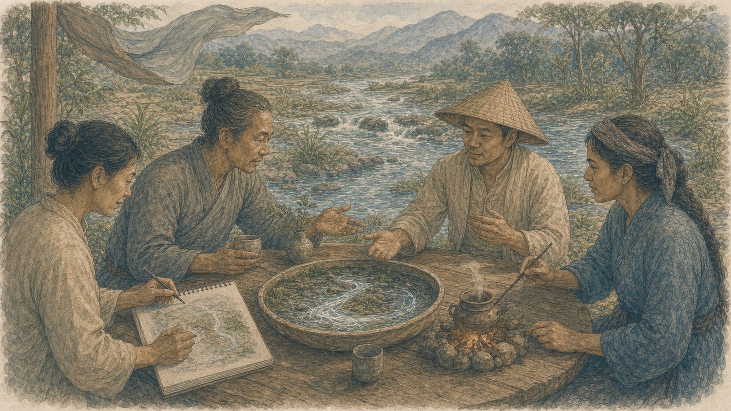 ภาพประกอบ บทที่ 9 — การไหลเวียนในสายตาสี่ศาสตร์และสามธาตุ