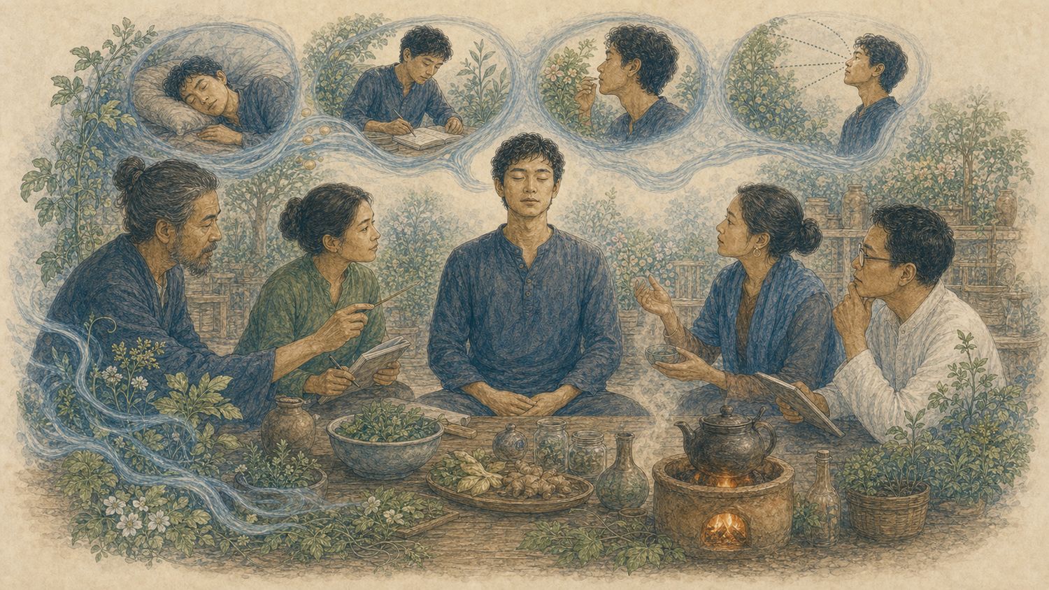 ภาพประกอบ บทที่ 8 — สมองในสายตาห้าศาสตร์และสามธาตุ