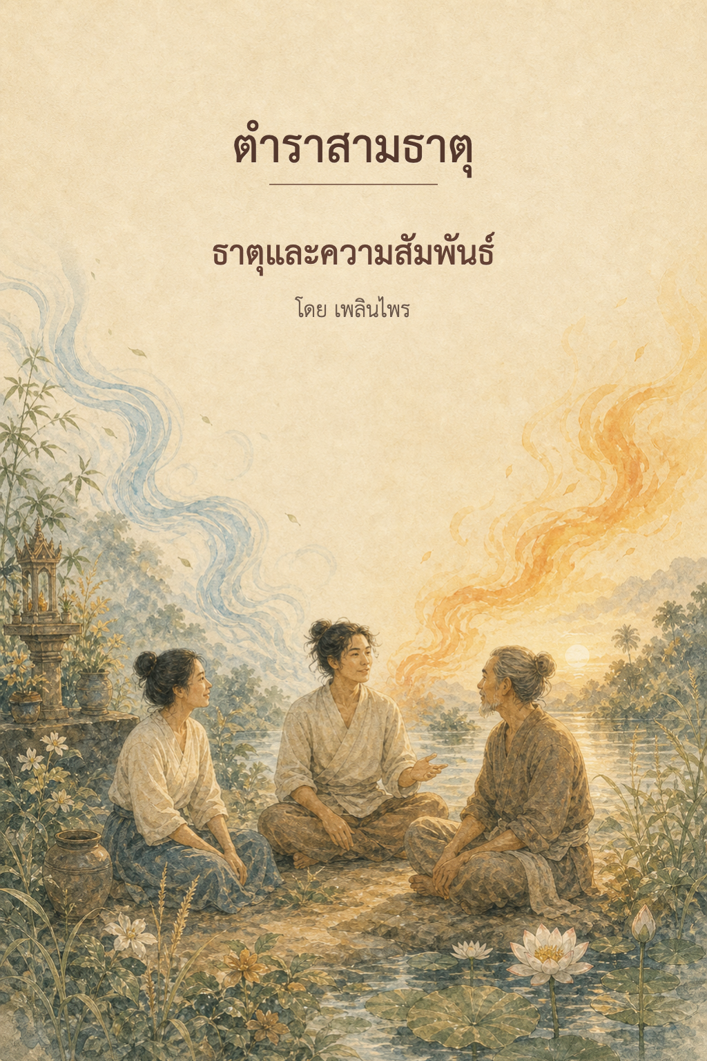หน้าปกตำรา 3 ธาตุ เล่ม 6 ธาตุและความสัมพันธ์ โดย เพลินไพร