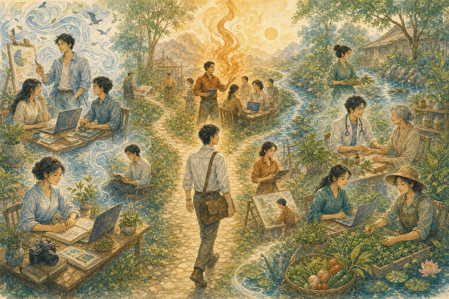 ภาพประกอบบทที่ 3 — ภาพรวมงานตามธาตุ