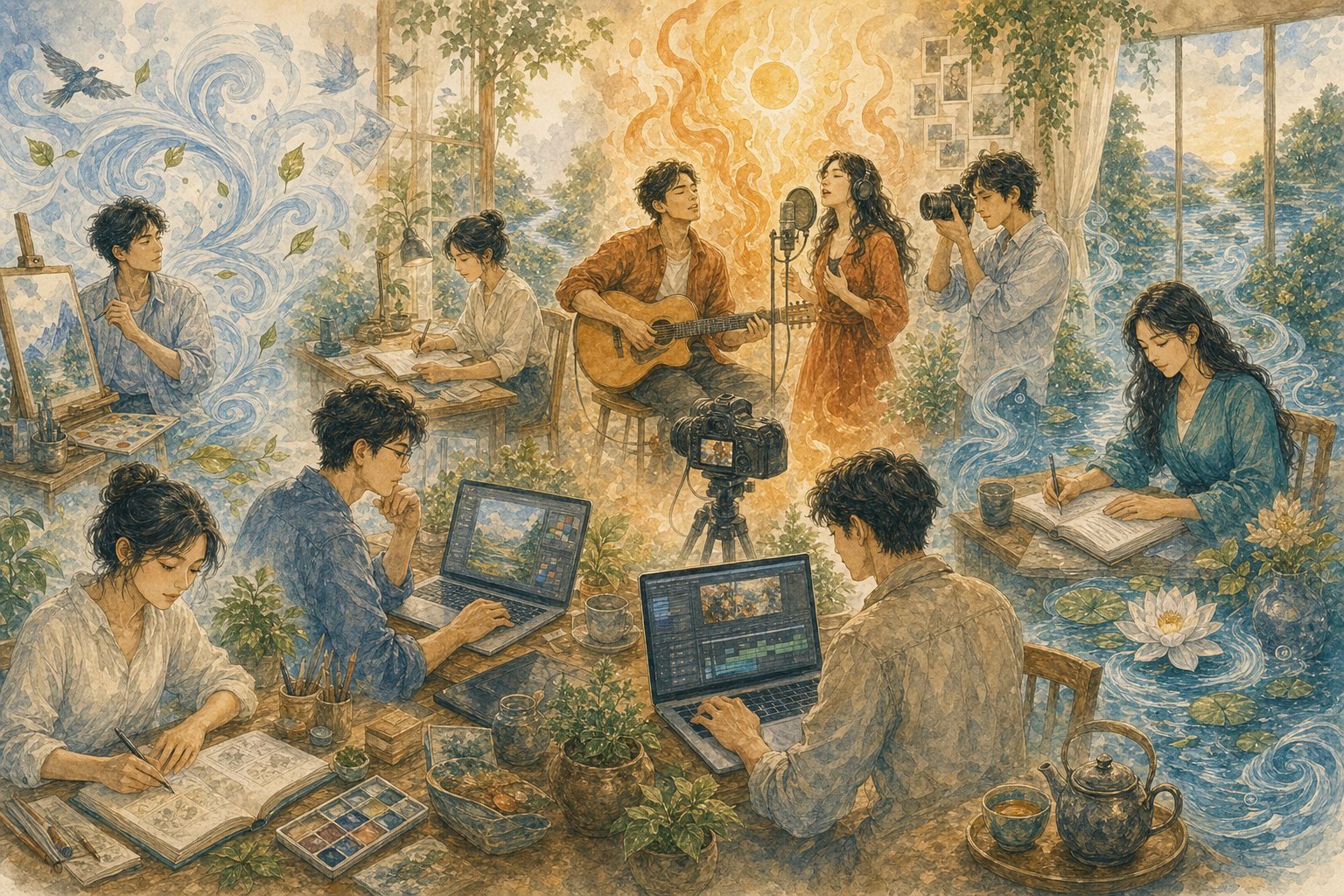 ภาพประกอบบทที่ 11 — งานสร้างสรรค์ ศิลปะ สื่อ และดิจิทัล