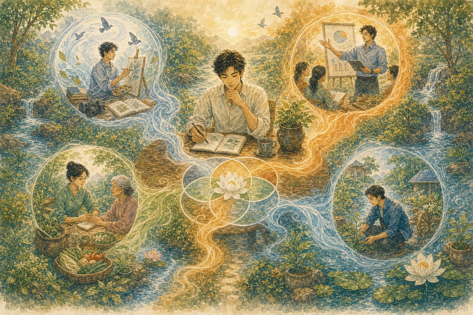 ภาพประกอบบทที่ 15 — อิคิไกตามธาตุ